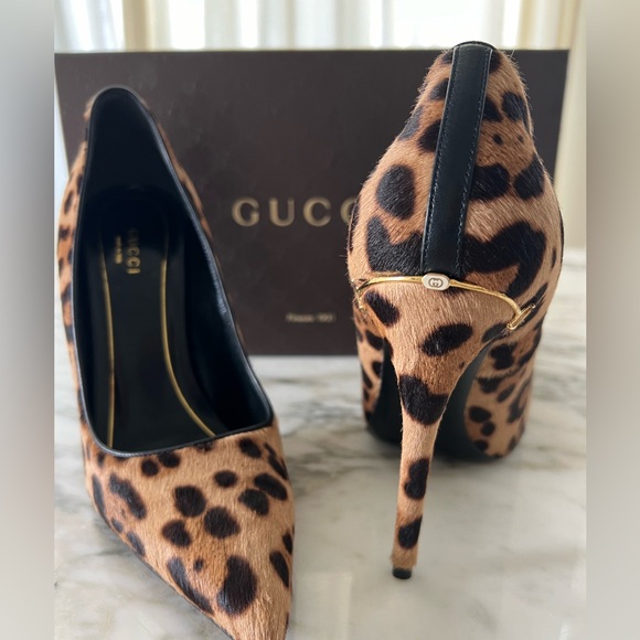 GUCCI Pony Jaguaro Malaga Kid Pumps EUC size 38 - Picture 2 of 5